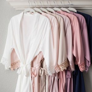 White Bride Silk Robe